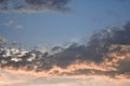 Blue cloudy sky during a beautiful sunset - a cool picture for wallpapers and backgrounds Royalty Free Stock Photo