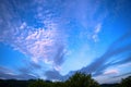 Blue cloudy sky (cirrocumulus) in early morning summer day