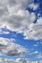 A blue cloudy sky with many small clouds blocking the su Royalty Free Stock Photo