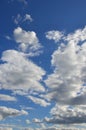 A blue cloudy sky with many small clouds blocking the su Royalty Free Stock Photo