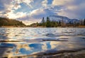 Blue Cloudy Sky Over Cascade Ponds Royalty Free Stock Photo