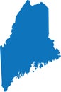 BLUE CMYK color map of MAINE, USA