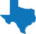 BLUE CMYK color map of TEXAS, USA