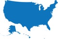 BLUE CMYK color map of USA