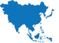 BLUE CMYK color map of ASIA