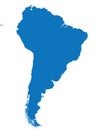 BLUE CMYK color map of SOUTH AMERICA
