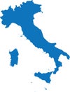BLUE CMYK color map of ITALY