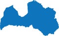 BLUE CMYK color map of LATVIA