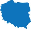 BLUE CMYK color map of POLAND