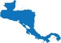BLUE CMYK color map of CENTRAL AMERICA