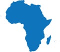 BLUE CMYK color map of AFRICA