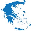 BLUE CMYK color map of GREECE