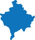 BLUE CMYK color map of KOSOVO