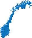 BLUE CMYK color map of NORWAY