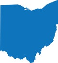 BLUE CMYK color map of OHIO, USA
