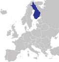 Location map of the REPUBLIC OF FINLAND, EUROPE