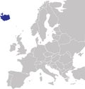 Location map of the REPUBLIC OF ICELAND, EUROPE