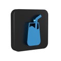 Blue Cocktail and alcohol drink icon isolated on transparent background. Black square button. Royalty Free Stock Photo