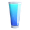 Blue cocktail glass icon, cartoon style Royalty Free Stock Photo