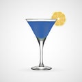 Blue cocktail glass, vector Royalty Free Stock Photo