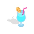 Blue cocktail with slice of orange icon