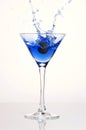 Blue cocktail splash