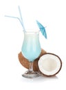 Blue coconut cream cocktail