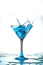 Blue coctail splash Royalty Free Stock Photo