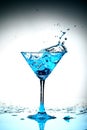 Blue coctail splash Royalty Free Stock Photo