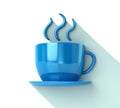 Blue coffee cup concept icon 3d illustration
