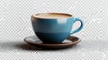 Blue Coffee Cup on Saucer Royalty Free Stock Photo