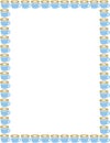 Blue coffee cups border