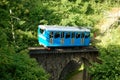 Blue cog railway Royalty Free Stock Photo