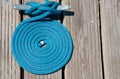 Blue Coil of Nautical Rope