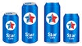 Blue cola aluminium soft drink cans vector