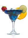 Blue cold coctail with ice isolated Royalty Free Stock Photo