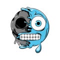 The blue cold emoticon change to the dark skull face emoticon