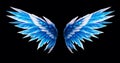 Blue cold glowing wings Royalty Free Stock Photo