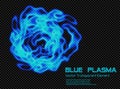 Blue Cold Plasma Ball - Transparent Vector Nonthermal Plasm Roll Royalty Free Stock Photo