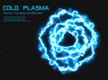 Blue Cold Plasma Energy Ball - Transparent Vector Nonthermal Plasm Ravel Royalty Free Stock Photo