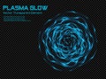 Blue Cold Plasma Energy Clew - Transparent Vector Nontermal Plasm Ball Royalty Free Stock Photo