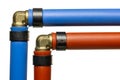 Blue and Red Pex Pipe Royalty Free Stock Photo