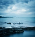 Blue Cold Sea. Peaceful Winter Seascape. Royalty Free Stock Photo