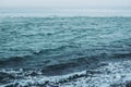 Blue cold water of Atlantic Ocean in Iceland Royalty Free Stock Photo