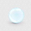 Blue collagen bubble isolated on transparent background. Realistic water serum droplet. Vector illustration of glass Royalty Free Stock Photo