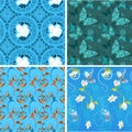 Blue collection seamless patterns