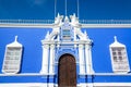 Blue Colonial Building in Peru