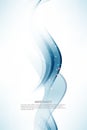 Blue color, abstract element. Wave design on a light background. Abstract blue wave background. Royalty Free Stock Photo