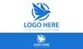 Blue Color Abstract Simple Bird Circle Logo Design Royalty Free Stock Photo