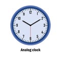 blue color Analog clock time.10-10, with white background. vector Royalty Free Stock Photo